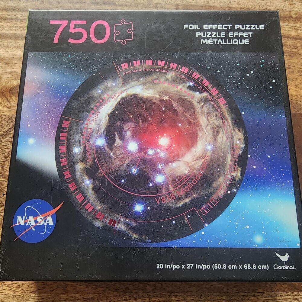 Cardinal Nebula NASA Foil Effect Jigsaw Puzzle 750 Piece Black Metallic New